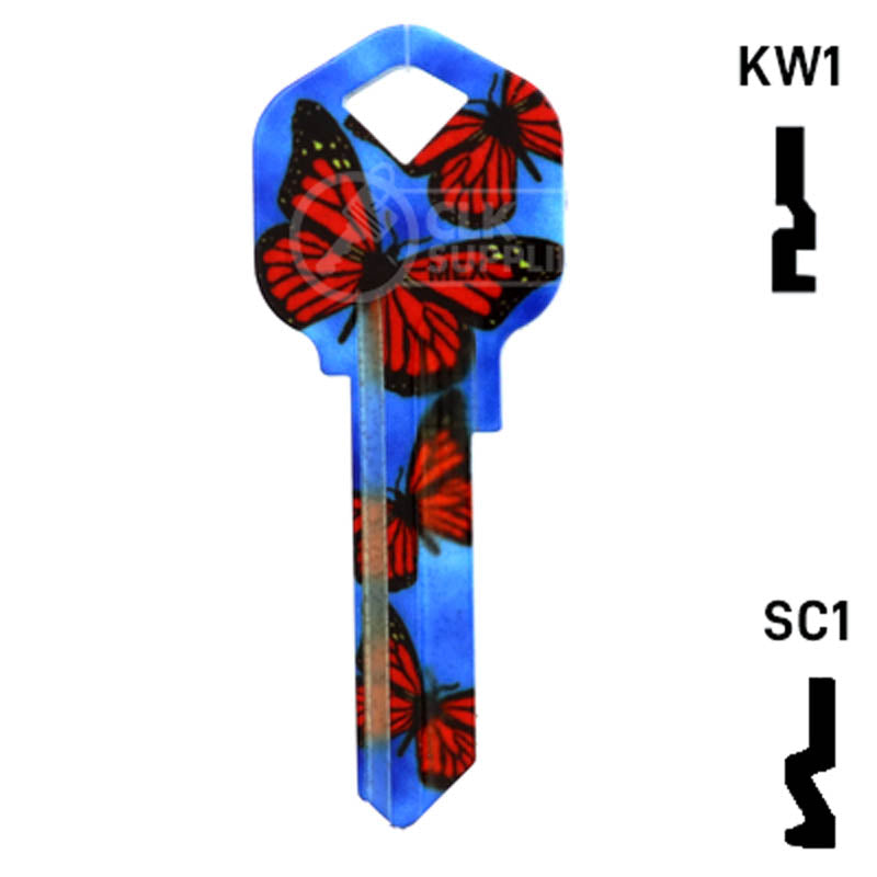 Happy Keys- Butterflies Key (Choose Keyway) Residential-Commercial Key Howard Keys
