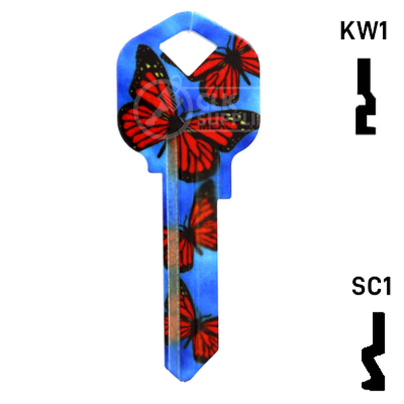 Happy Keys- Butterflies Key (Choose Keyway) Residential-Commercial Key Howard Keys