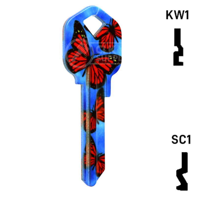 Happy Keys- Butterflies Key (Choose Keyway) Residential-Commercial Key Howard Keys