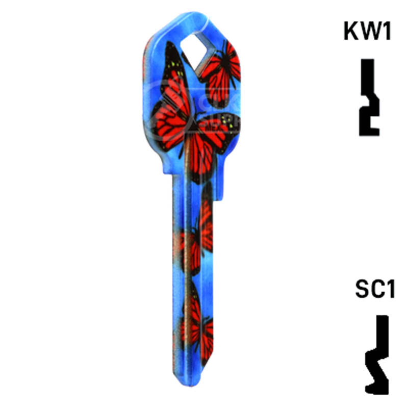Happy Keys- Butterflies Key (Choose Keyway) Residential-Commercial Key Howard Keys