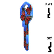 Happy Keys- Butterflies Key (Choose Keyway) Residential-Commercial Key Howard Keys