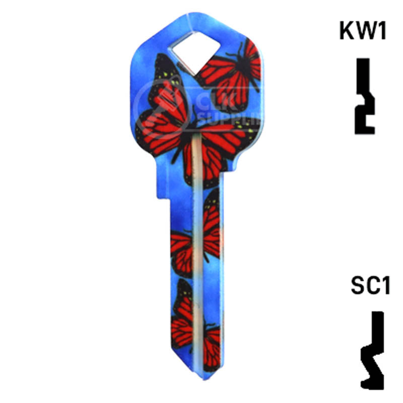 Happy Keys- Butterflies Key (Choose Keyway) Residential-Commercial Key Howard Keys