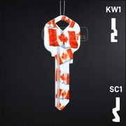 Happy Keys- Canadian Flag Key (Choose Keyway) Residential-Commercial Key Howard Keys