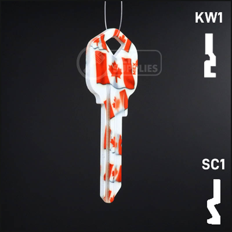Happy Keys- Canadian Flag Key (Choose Keyway) Residential-Commercial Key Howard Keys