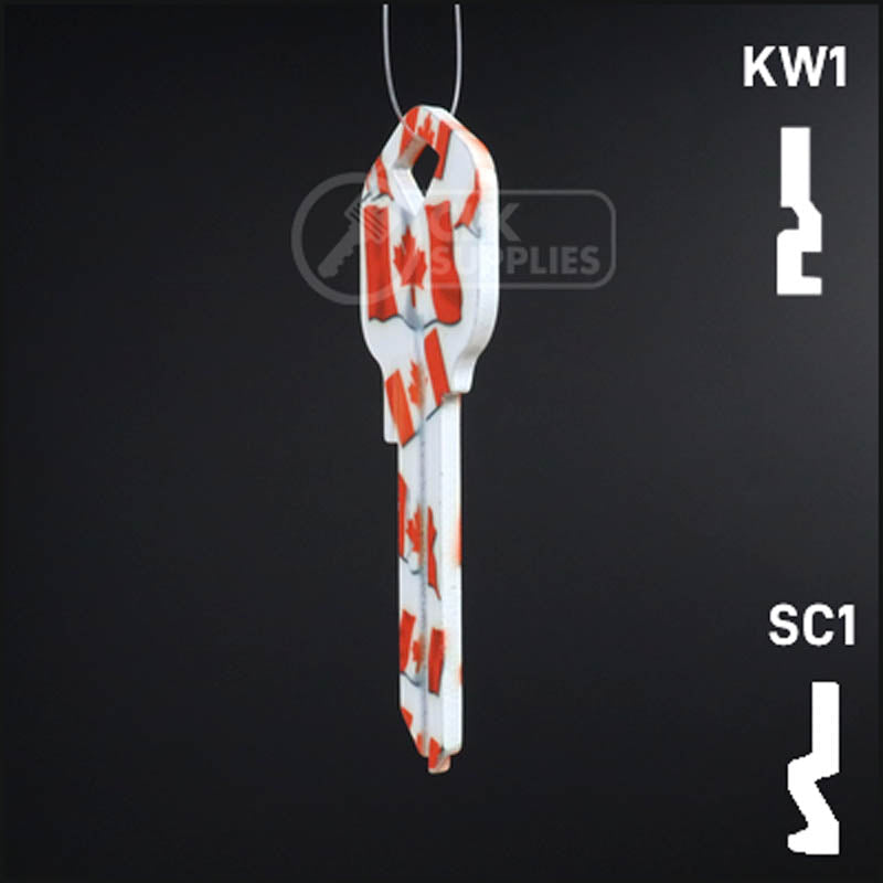 Happy Keys- Canadian Flag Key (Choose Keyway) Residential-Commercial Key Howard Keys