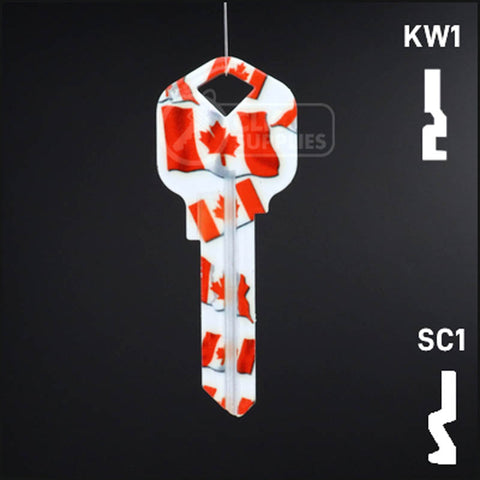 Happy Keys- Canadian Flag Key (Choose Keyway) Residential-Commercial Key Howard Keys