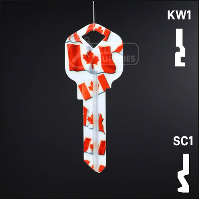 Happy Keys- Canadian Flag Key (Choose Keyway) Residential-Commercial Key Howard Keys