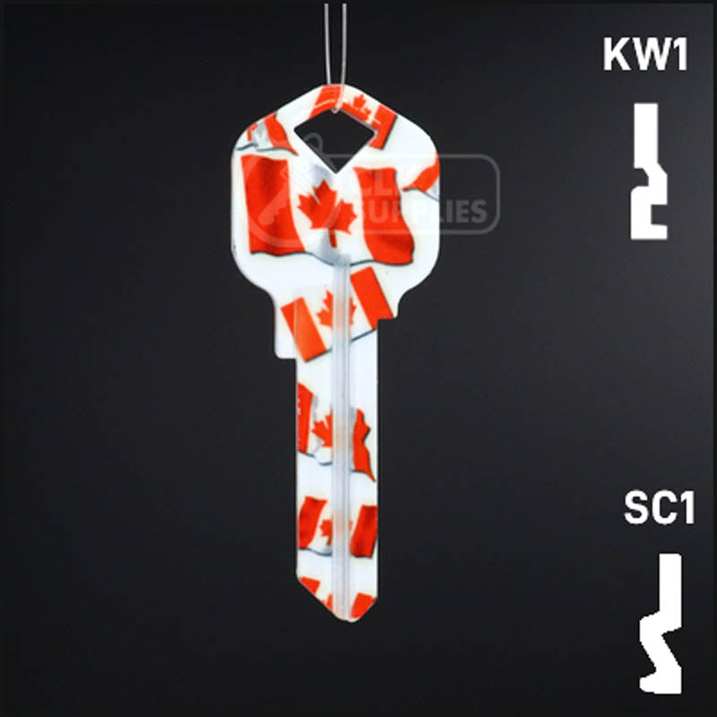 Happy Keys- Canadian Flag Key (Choose Keyway) Residential-Commercial Key Howard Keys