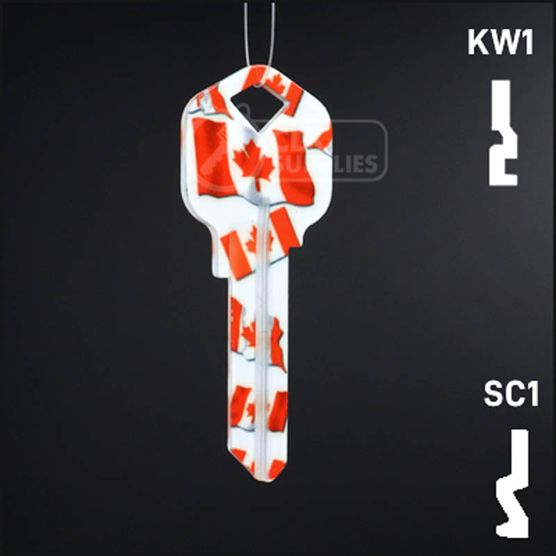 Happy Keys- Canadian Flag Key (Choose Keyway) Residential-Commercial Key Howard Keys