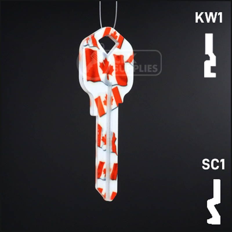 Happy Keys- Canadian Flag Key (Choose Keyway) Residential-Commercial Key Howard Keys