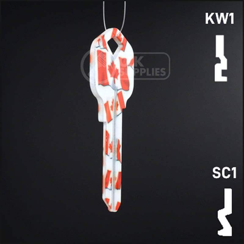 Happy Keys- Canadian Flag Key (Choose Keyway) Residential-Commercial Key Howard Keys
