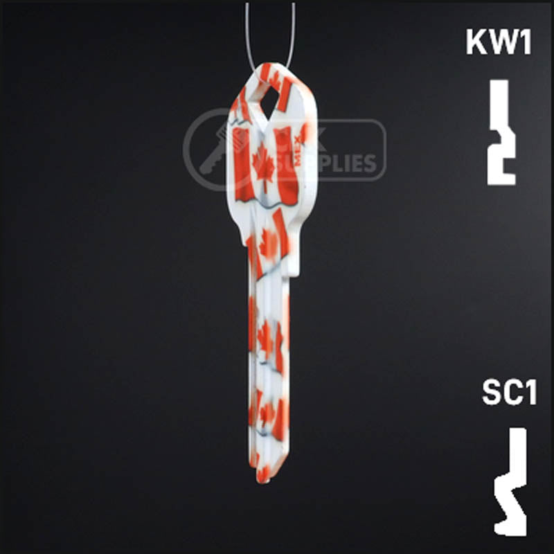 Happy Keys- Canadian Flag Key (Choose Keyway) Residential-Commercial Key Howard Keys