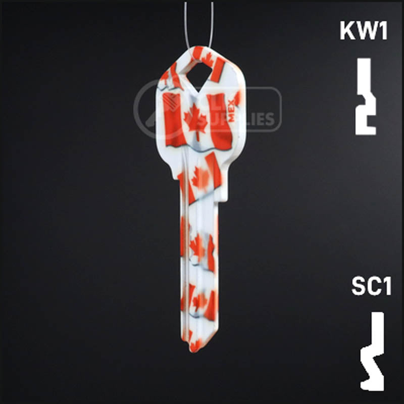 Happy Keys- Canadian Flag Key (Choose Keyway) Residential-Commercial Key Howard Keys