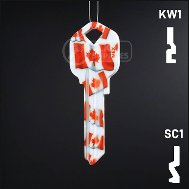 Happy Keys- Canadian Flag Key (Choose Keyway) Residential-Commercial Key Howard Keys