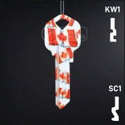 Happy Keys- Canadian Flag Key (Choose Keyway) Residential-Commercial Key Howard Keys