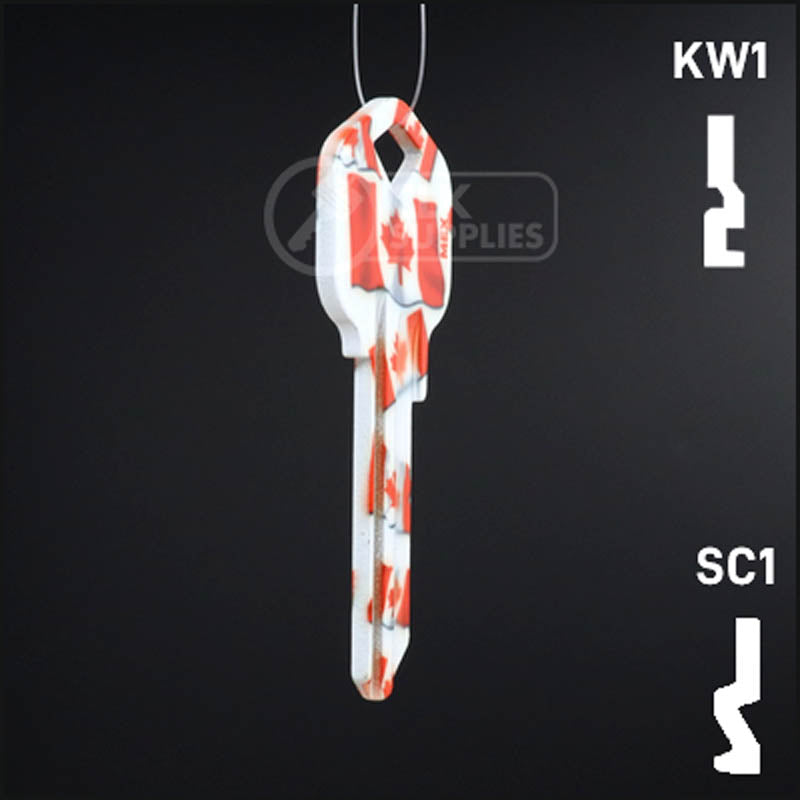 Happy Keys- Canadian Flag Key (Choose Keyway) Residential-Commercial Key Howard Keys