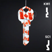 Happy Keys- Canadian Flag Key (Choose Keyway) Residential-Commercial Key Howard Keys