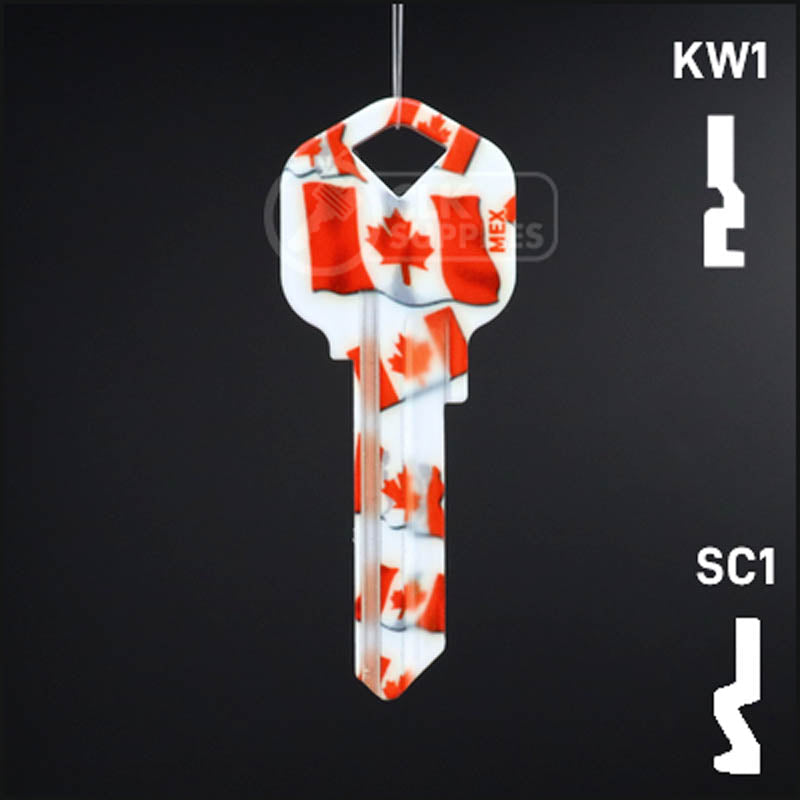 Happy Keys- Canadian Flag Key (Choose Keyway) Residential-Commercial Key Howard Keys