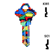 Happy Keys- Colored Glass Key (Choose Keyway) Residential-Commercial Key Howard Keys