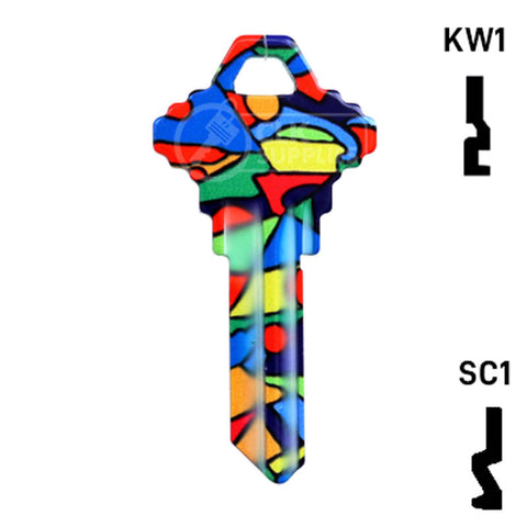 Happy Keys- Colored Glass Key (Choose Keyway) Residential-Commercial Key Howard Keys