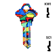 Happy Keys- Colored Glass Key (Choose Keyway) Residential-Commercial Key Howard Keys