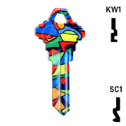 Happy Keys- Colored Glass Key (Choose Keyway) Residential-Commercial Key Howard Keys