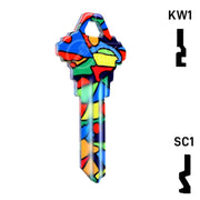 Happy Keys- Colored Glass Key (Choose Keyway) Residential-Commercial Key Howard Keys