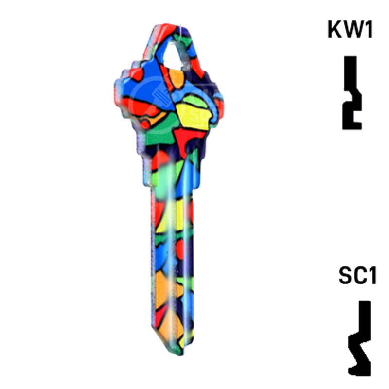 Happy Keys- Colored Glass Key (Choose Keyway) Residential-Commercial Key Howard Keys
