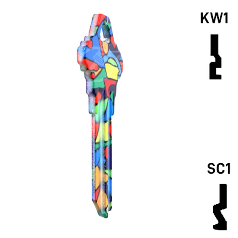 Happy Keys- Colored Glass Key (Choose Keyway) Residential-Commercial Key Howard Keys
