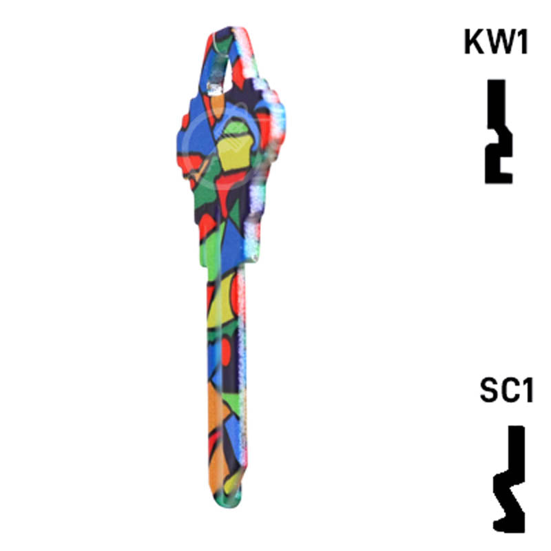 Happy Keys- Colored Glass Key (Choose Keyway) Residential-Commercial Key Howard Keys