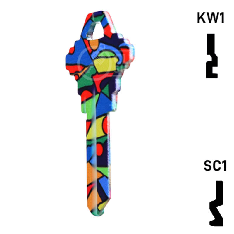 Happy Keys- Colored Glass Key (Choose Keyway) Residential-Commercial Key Howard Keys