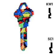 Happy Keys- Colored Glass Key (Choose Keyway) Residential-Commercial Key Howard Keys