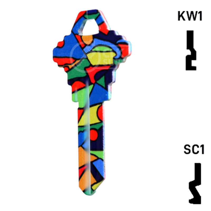 Happy Keys- Colored Glass Key (Choose Keyway) Residential-Commercial Key Howard Keys