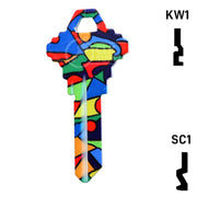 Happy Keys- Colored Glass Key (Choose Keyway) Residential-Commercial Key Howard Keys