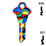 Happy Keys- Colored Glass Key (Choose Keyway) Residential-Commercial Key Howard Keys