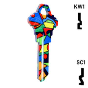 Happy Keys- Colored Glass Key (Choose Keyway) Residential-Commercial Key Howard Keys