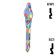 Happy Keys- Colored Glass Key (Choose Keyway) Residential-Commercial Key Howard Keys