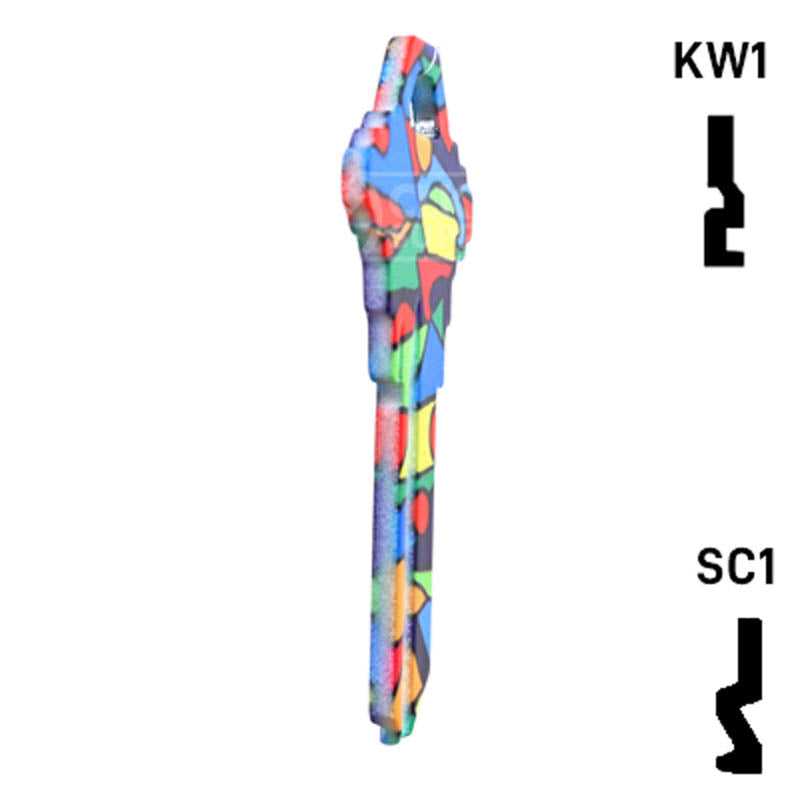 Happy Keys- Colored Glass Key (Choose Keyway) Residential-Commercial Key Howard Keys