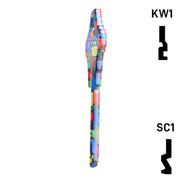 Happy Keys- Colored Glass Key (Choose Keyway) Residential-Commercial Key Howard Keys