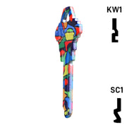 Happy Keys- Colored Glass Key (Choose Keyway) Residential-Commercial Key Howard Keys