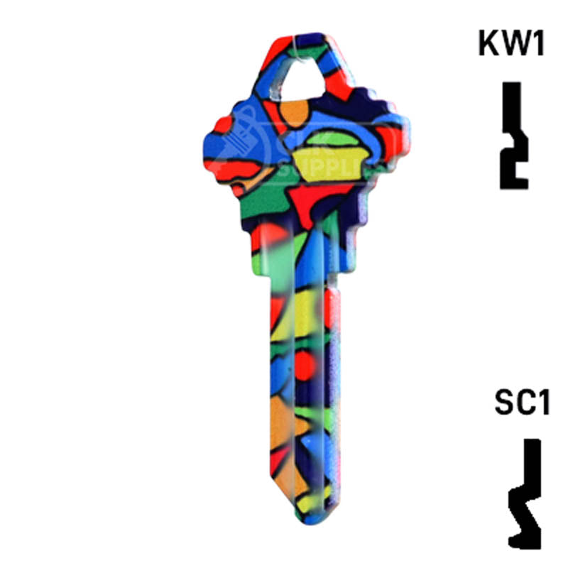 Happy Keys- Colored Glass Key (Choose Keyway) Residential-Commercial Key Howard Keys