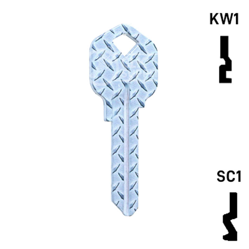 Happy Keys- Diamond Plate Key (Choose Keyway) Residential-Commercial Key Howard Keys