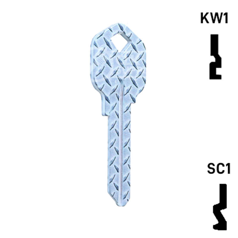 Happy Keys- Diamond Plate Key (Choose Keyway) Residential-Commercial Key Howard Keys