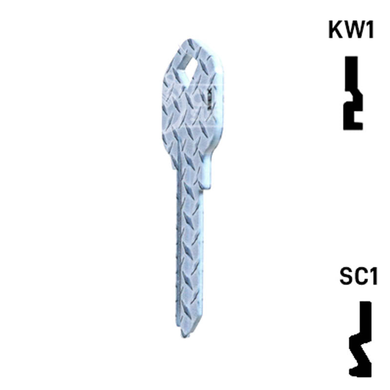 Happy Keys- Diamond Plate Key (Choose Keyway) Residential-Commercial Key Howard Keys