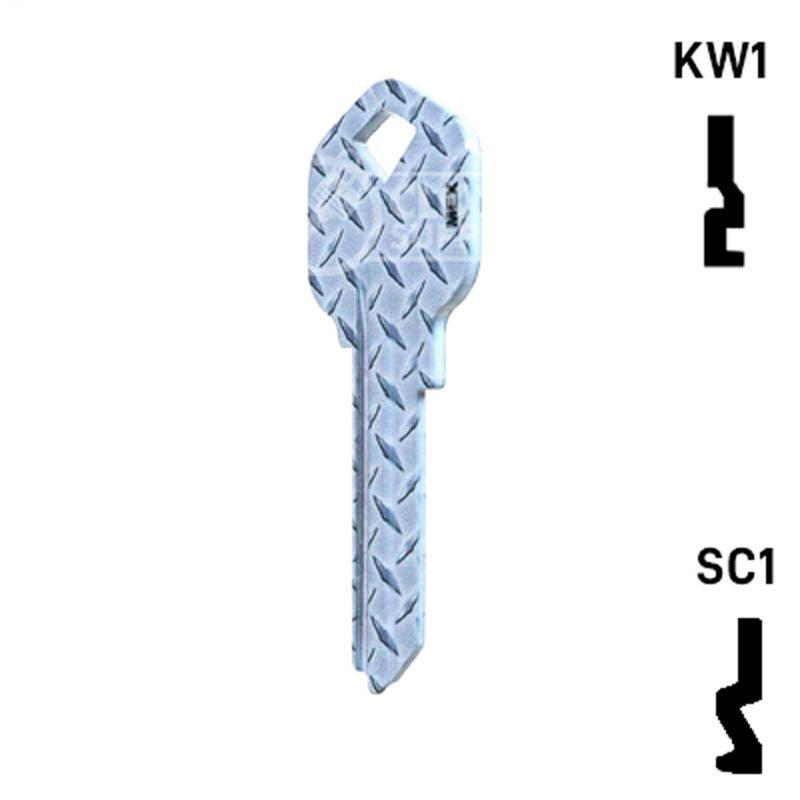 Happy Keys- Diamond Plate Key (Choose Keyway) Residential-Commercial Key Howard Keys
