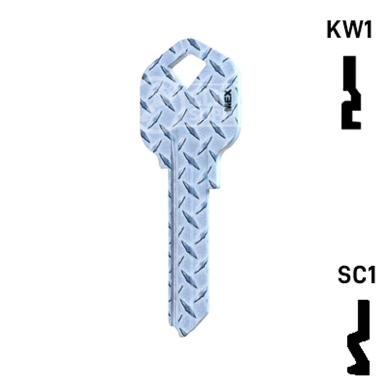 Happy Keys- Diamond Plate Key (Choose Keyway) Residential-Commercial Key Howard Keys