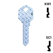 Happy Keys- Diamond Plate Key (Choose Keyway) Residential-Commercial Key Howard Keys
