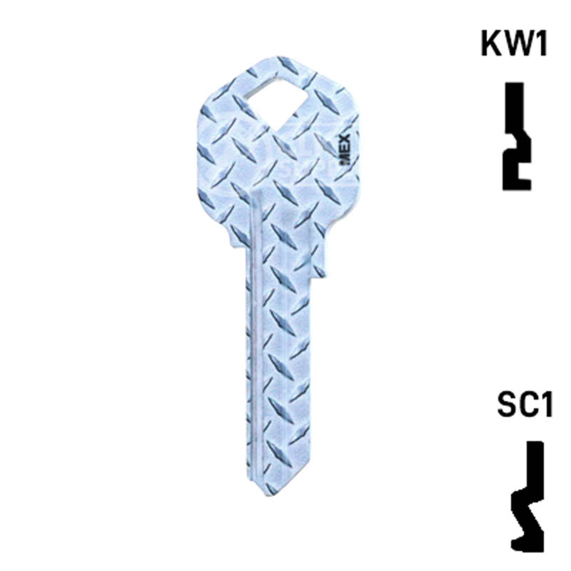 Happy Keys- Diamond Plate Key (Choose Keyway) Residential-Commercial Key Howard Keys