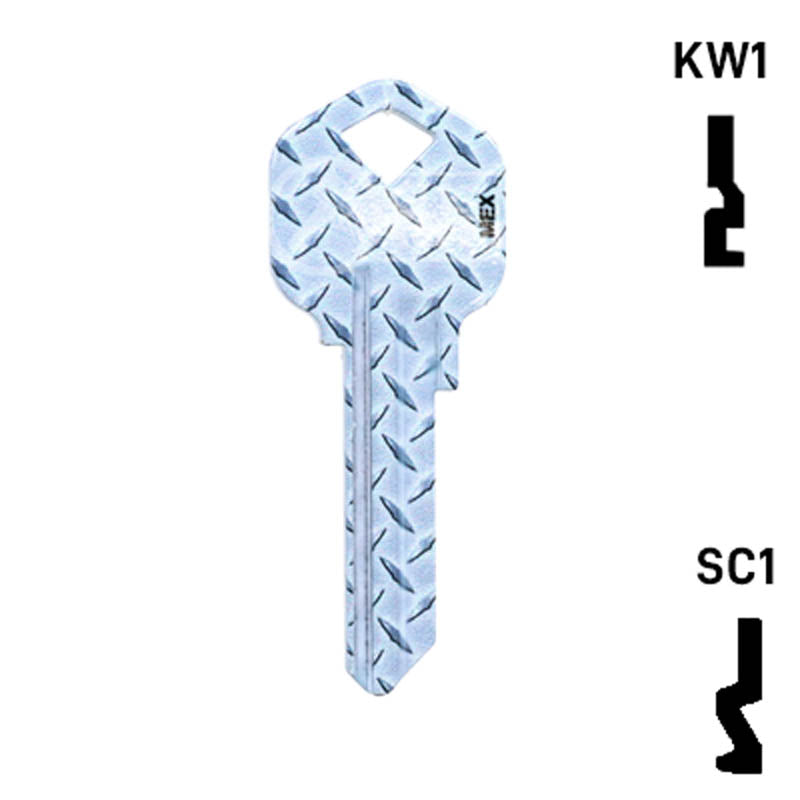 Happy Keys- Diamond Plate Key (Choose Keyway) Residential-Commercial Key Howard Keys