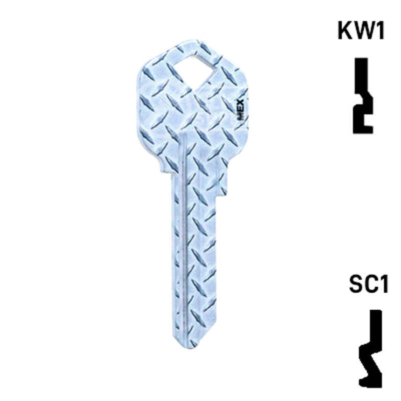 Happy Keys- Diamond Plate Key (Choose Keyway) Residential-Commercial Key Howard Keys